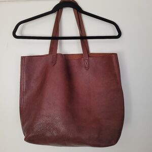 Madewell Transport Rich Brown Burgandy Leather Tote Bag Boho